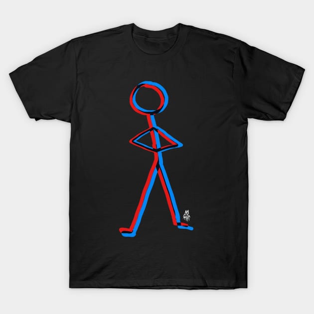 Stick Figure... IN 3D!!! T-Shirt by PickledGenius